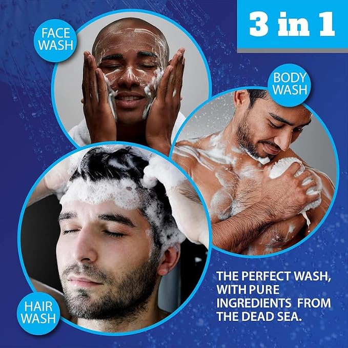 Dead Sea Collection Mens Body Wash 3 in 1 – Sandalwood Body Wash - Image 2