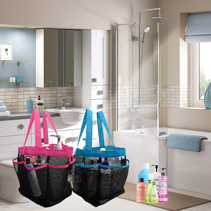 SPINFOX 2 Pack Mesh Shower Caddy, Quick Dry Shower Tote Bag Hanging Toiletry - Image 6