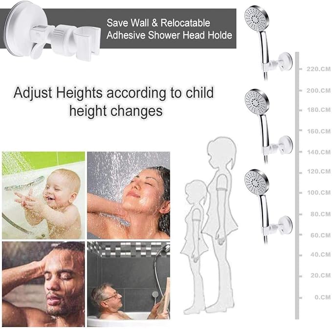 Adjustable Shower Head Holder, Bathroom Suction Cup Handheld Shower Head Bracket - Image 5