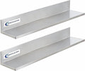 Stainless Steel Wall Shelf 8.6"x30" 60LB, 2 Packs L-Shaped Commercial Wall by SWOTCATER
