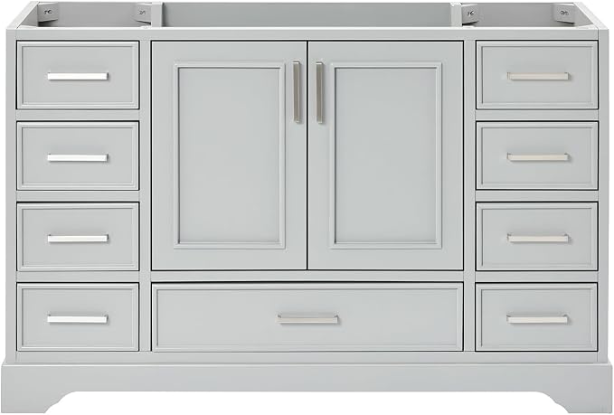 ARIEL Stafford 54" Grey Bathroom Vanity Base Cabinet, Single Sink Configuration by Ariel