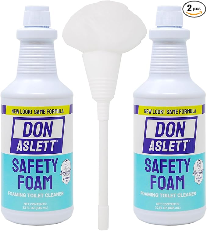 Don Aslett Johnny Mop & Safety Foam Toilet Bowl Cleaner Set | Acidic Detergent by DonAslett