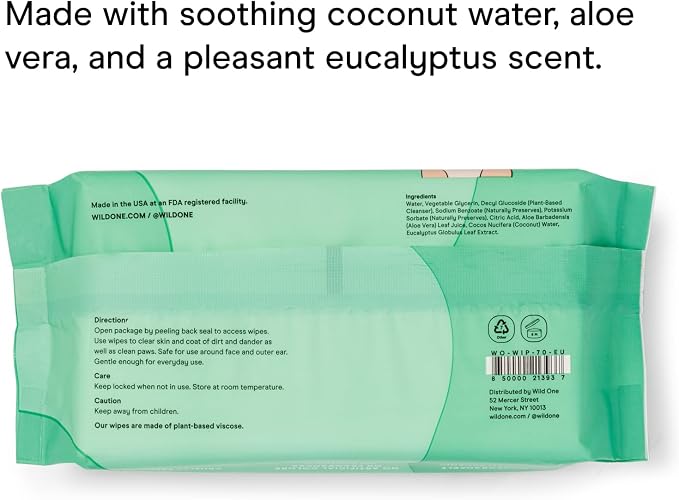 Wild One, Eucalyptus Natural Dog Grooming Wipes, Cruelty-free, resealable lid - Image 5