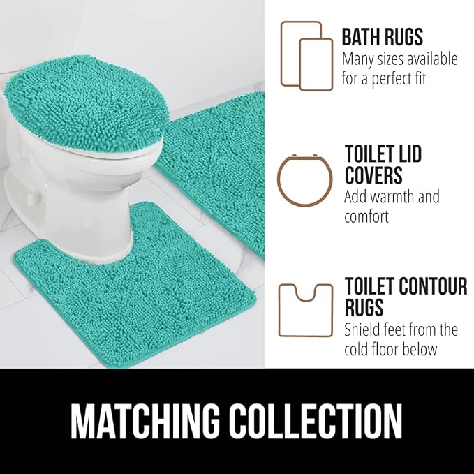 GORILLA GRIP Bath Rug Mat 44x26, Soft Absorbent Chenille, Quick Dry Microfiber - Image 9