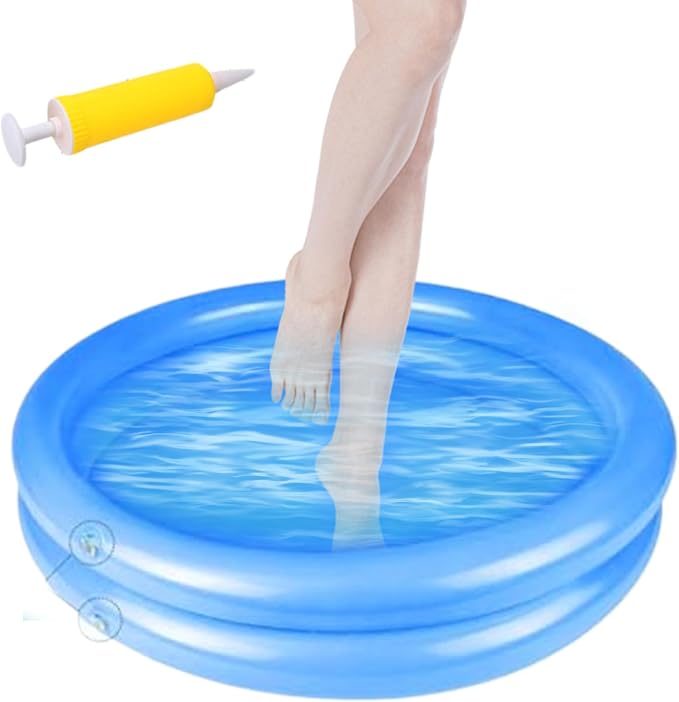 Foot Bath for Pool Entry Pool Foot Bath 23.6x23.6x6.3 Inflatable Foot Bath by ESiiFuu