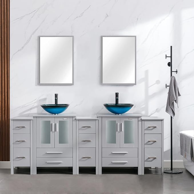 eclife 84" Modern Bathroom Vanity Sink Combo Freestanding Cabinet by eclife
