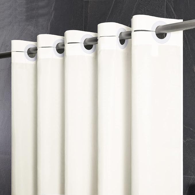 Furlinic Extra Long Shower Curtain 96 Inch Length, No Hook Polyester Fabric by Furlinic