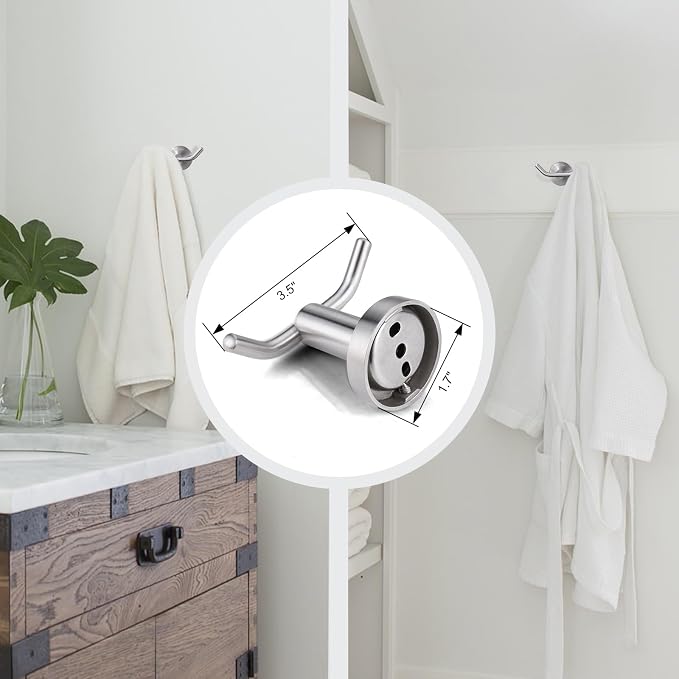 ARCORA Towel Hook 1 Pack, Robe Hooks Brushed Nickel, Heavy Duty Wall Hooks SUS - Image 2