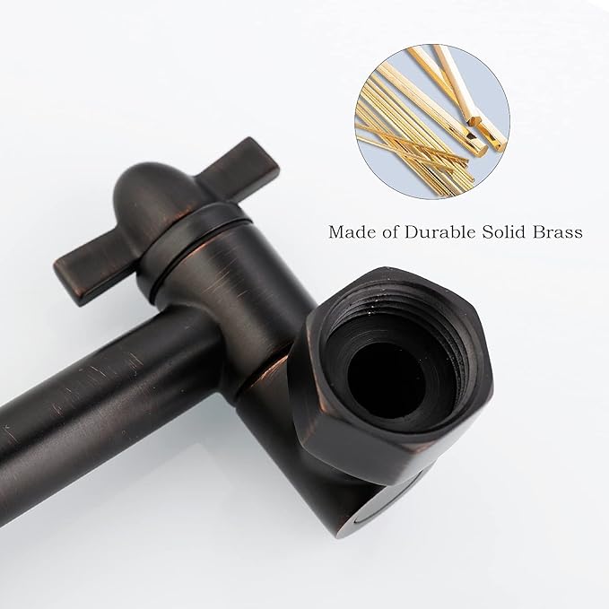 Adjustable Shower Extension Arm, 10 Inch Brass Oil Rubbed Bronze Shower Arm - Image 3