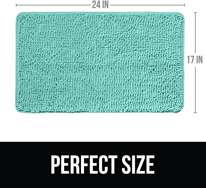 KANGAROO Bathroom Rugs, Chenille Soft Absorbent Bath Rug, Shaggy Shower Mat - Image 2