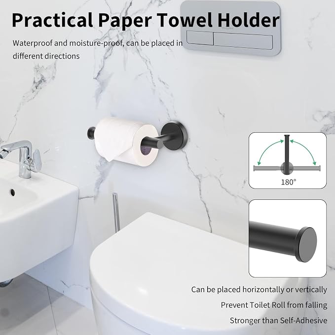 Newfun 10-Pieces Bathroom Hardware Set, Includes 24 Inch Towel Racks - Image 4