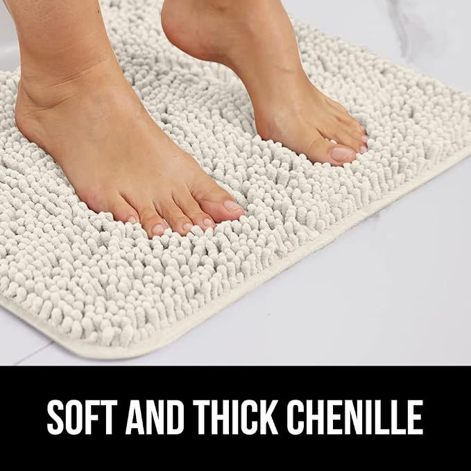 GORILLA GRIP Bath Rug Mat 48x17, Thick Soft Absorbent Chenille, Quick Dry - Image 4