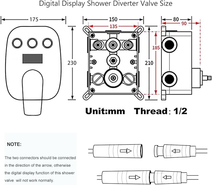 Matte Black Shower System Set Temperature Display Push Button Shower Faucet - Image 6