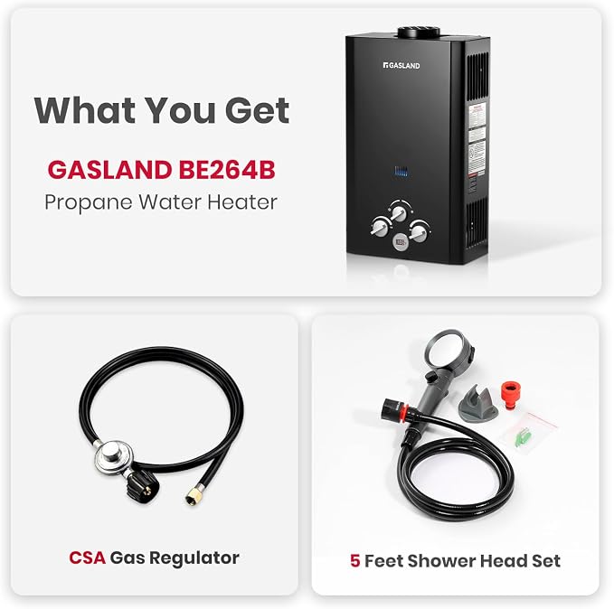 GASLAND 2.64GPM Propane Tankless Water Heater Outdoor 10L - Image 6