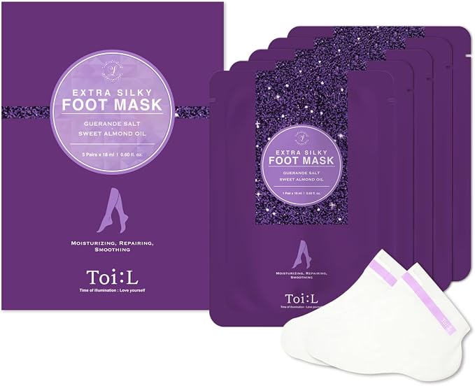 Toi:L Extra Silky Foot Mask 5 Pairs, Post-Peeling Foot Care Treatment, by ToiL