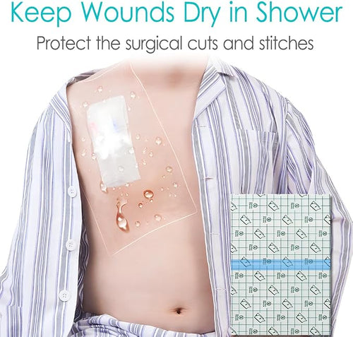 12" x 16" Shower Shields Wound Cover, Large Waterproof Bandages - Image 2
