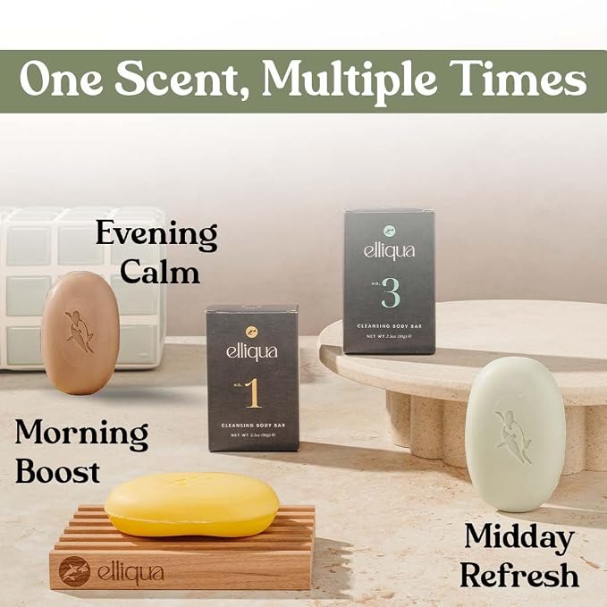 Elliqua Triple Milled Body Bar Soap – No.3 – Cucumber & Mint – Made in USA – - Image 2