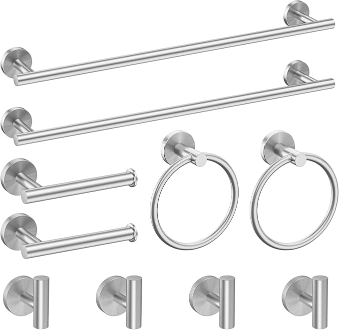 Newfun 10-Pieces Bathroom Hardware Set, Includes 24 Inch Towel Racks by Newfun