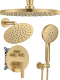 Shower System with Pressure Balance Valve, Brushed Gold by Woindo