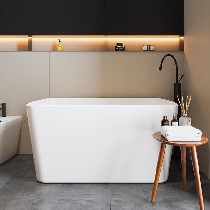 49" Acrylic Freestanding Bathtub, Modern Deep Soaking Tub, cUPC Certified Free by Garvee