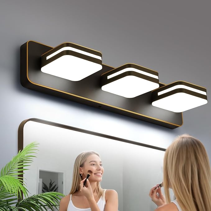 360° Rotate LED Dimmable Bathroom Vanity Light Fixtures, 1300LM Acrylic Brown by Torondo