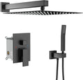 Lordear Rain Shower System 12 Inch Shower Head Faucet Set Matte Black Stainless by LORDEAR