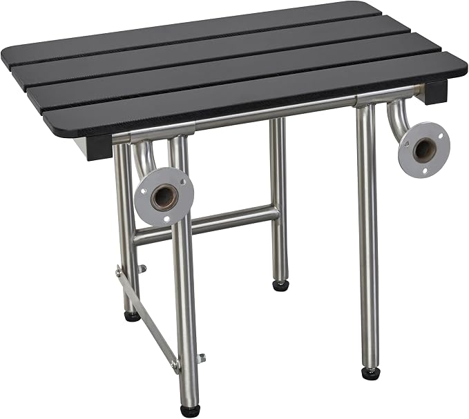 32-inch x 15-inch ADA Bariatric Folding Wall Mount Bathroom Shower Seat Bench - Image 4