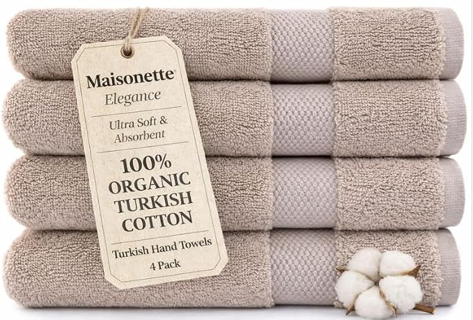 Maisonette Elegance 100% Organic Cotton Turkish Hand Towels by MAISONETTE