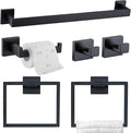 TQKAG 6-Piece Bathroom Towel Bar Sets Matte Black 23.6 inch Towel Bar Stainless by TQKAG