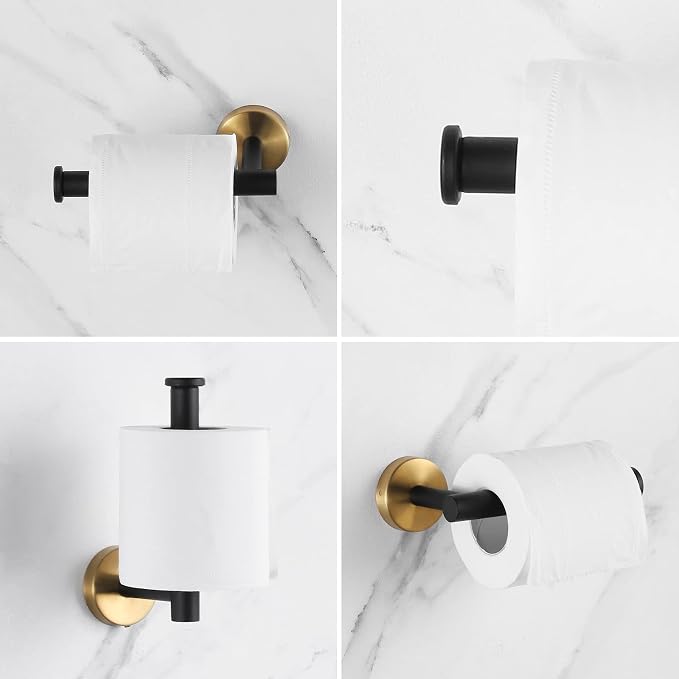 Bathroom Hardware Set Black and Gold，Towel Bar Set Including 2pcs 16inch Towel - Image 4