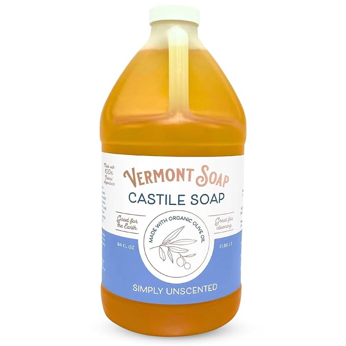 Vermont Castile Soap Unscented, Gentle Liquid Soap by VermontSoap