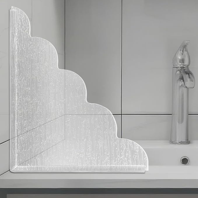 2 PCS Shower Splash Guard for Tub Corner, Self-Adhesive Shower Guards to Keep by LittleJesusFigures