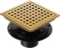Shower Drain, Brushed Gold 6 inch Shower Floor Square Drain by Unknown