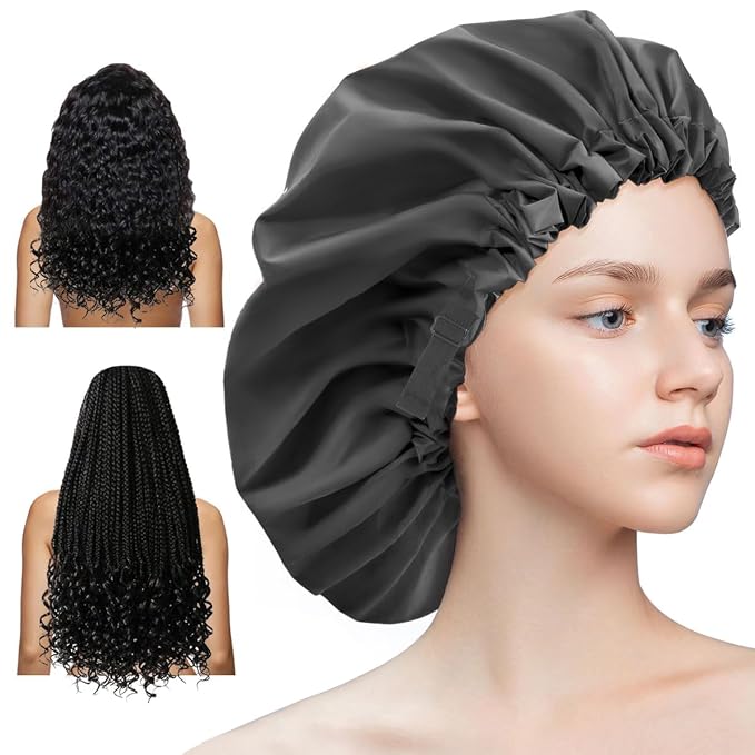 Aquior Shower Cap for Women, Extra Adjustable Shower Caps for Women by Aquior