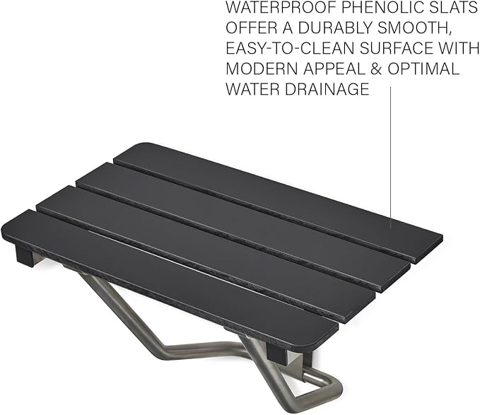 18-inch x 15-inch ADA Folding Wall Mount Bathroom Shower Seat Bench - Image 5