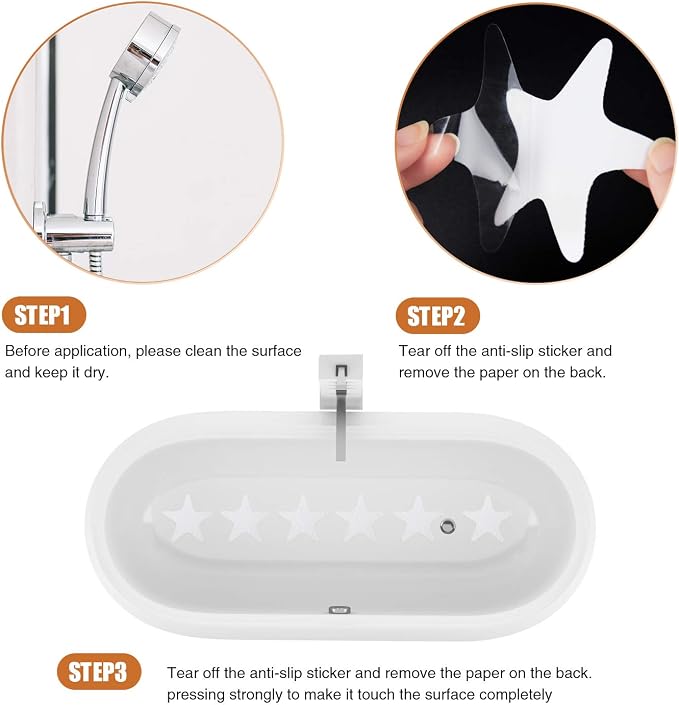 Anti Slip Shower Stickers 24 PCS Safety Bathtub Strips Adhesive Decals - Image 6