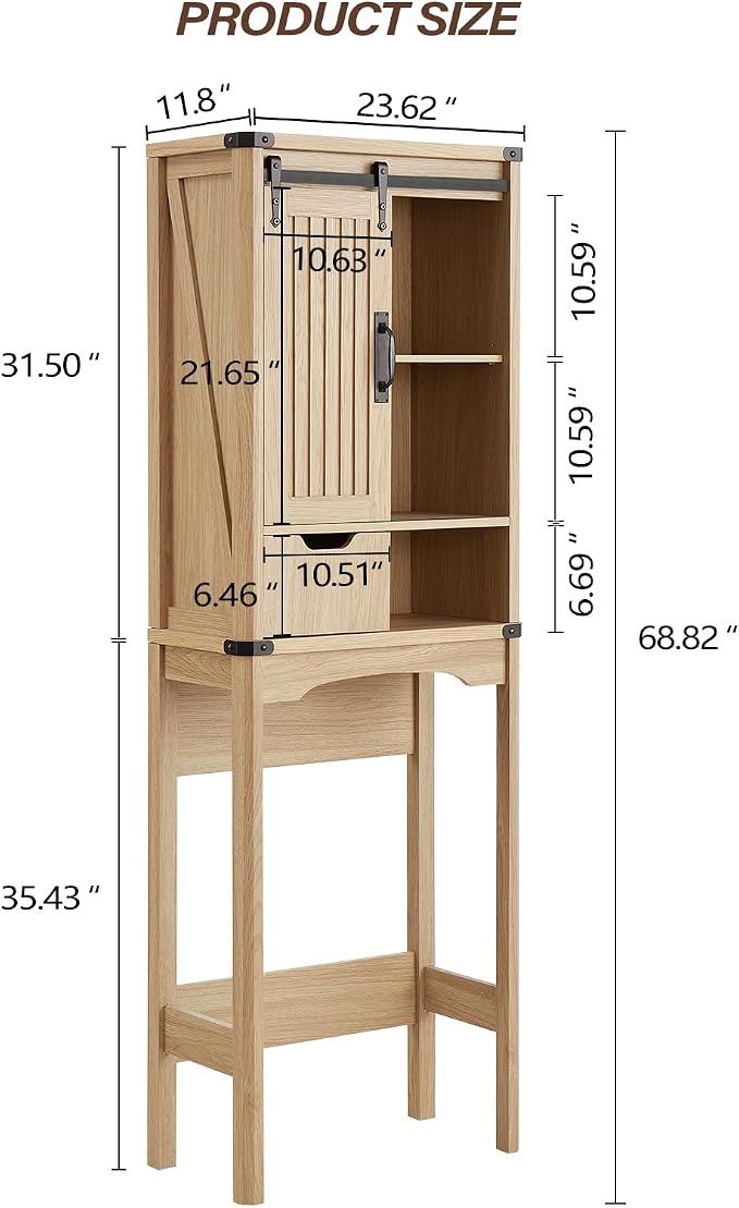 Over The Toilet Storage Cabinet, Farmhouse Storage Cabinet - Image 2
