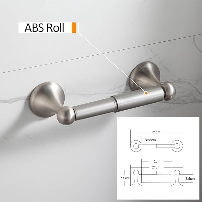 BGL Bathroom Accessory Set, Brushed Nickel Adjustable Expandable Towel Bar - Image 3