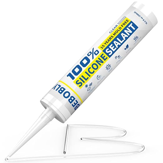Silicone Caulk & Sealant Clear, 100% Waterproof Silicone Sealant, Shrink & by BEBOBLY