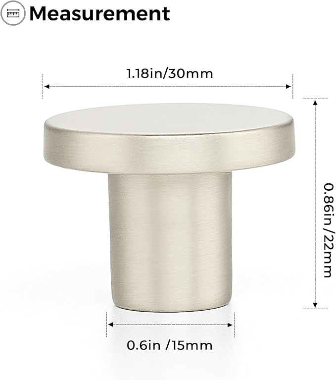 Ravinte 45 Pack Cabinet Knobs Brushed Nickel Kitchen Cabinet Knobs Round - Image 3