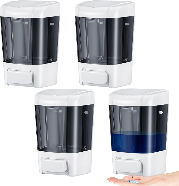 Hushee 4 Pcs Plastic Wall Mounted Soap Dispenser Commercial Manual Soap by Hushee