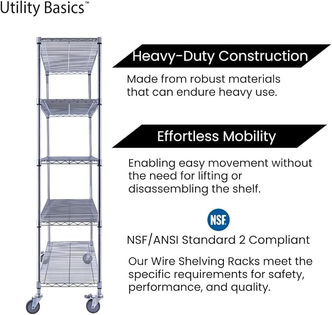 NSF Commercial 5-Tier Wire Shelving - Image 9
