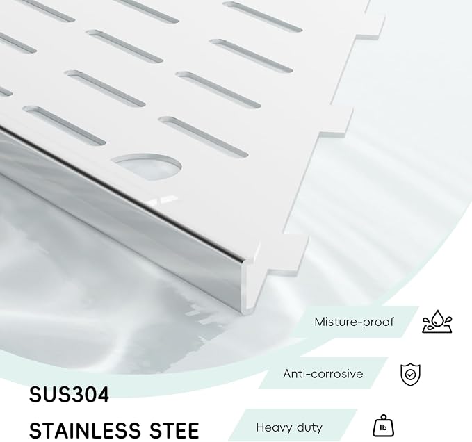 10’’ Shower Corner Shelf, Stainless Steel Shower Shelves - Image 7