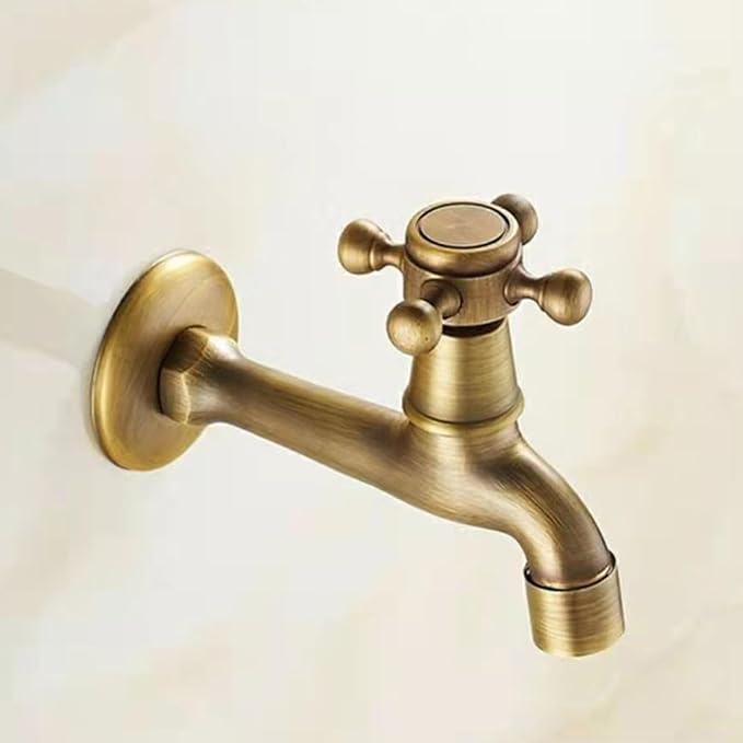 European Style Vintage Wall Mounted Faucet, Solid Brass, Single Cold Water Tap - Image 6