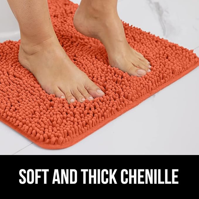 GORILLA GRIP Bath Rug Mat 36x24, Thick Soft Absorbent Chenille, Quick Dry - Image 3
