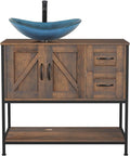 YOURLITE Bathroom Vanity, Dark Brown Modern Wood Washroom Cabinet by YOURLITE