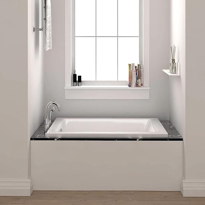 Fine Fixtures Drop In White Soaking Bathtub, Fiberglass Acrylic Material by Fine+Fixtures