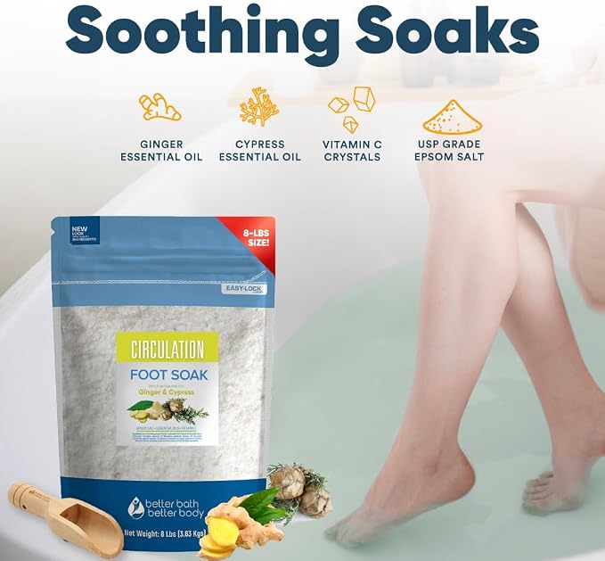 Circulation Foot Soak 128oz Epsom Salt Home Spa Soothing Soaks - Image 7