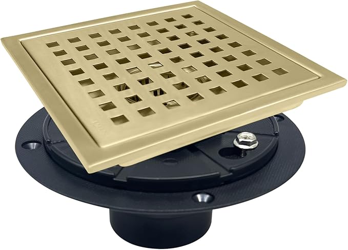 4 Inch Square Shower Drain by KOOTTI