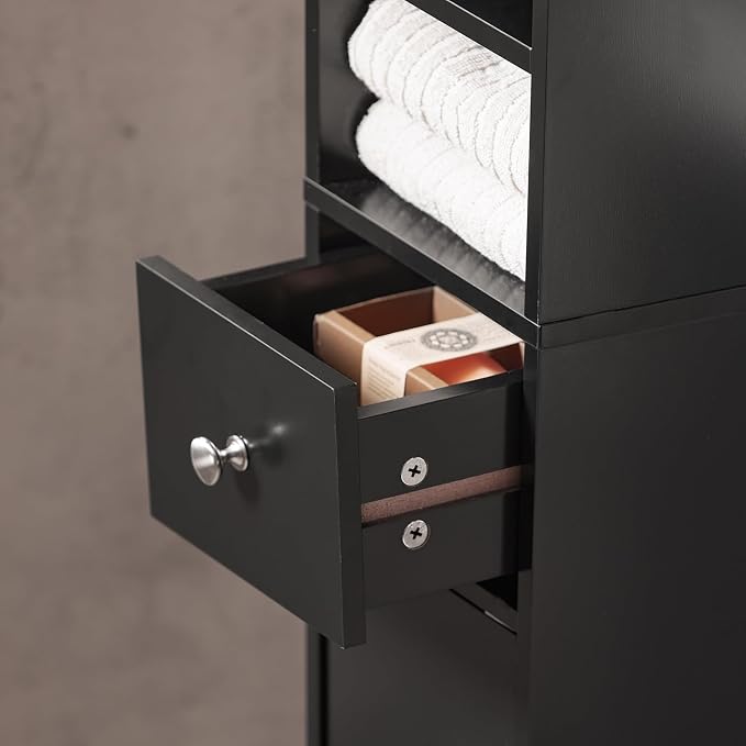 SoBuy Narrow Bathroom Storage Cabinet, Tall Slim Bathroom Organizers and Storage - Image 7
